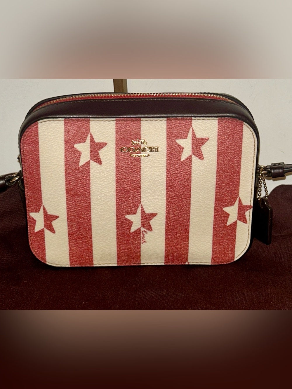 🇺🇸Coach Mini Camera Bag with Stripe Star Print . Like New!  🇺🇸